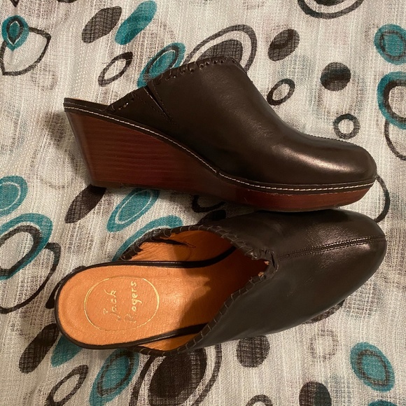 Jack Rogers Shoes - Jack Rogers Black Leather Mules